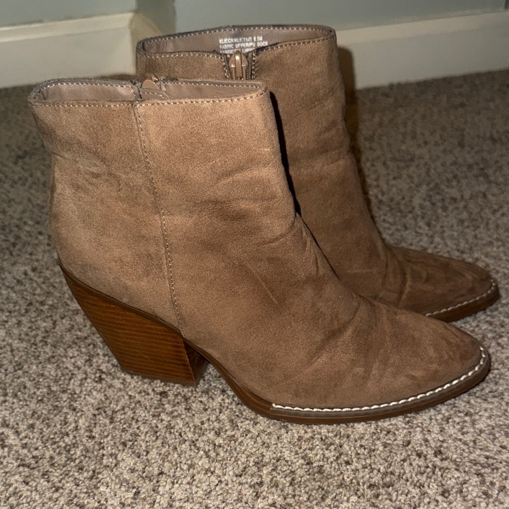 Madden Girl Tan Suede Ankle Booties